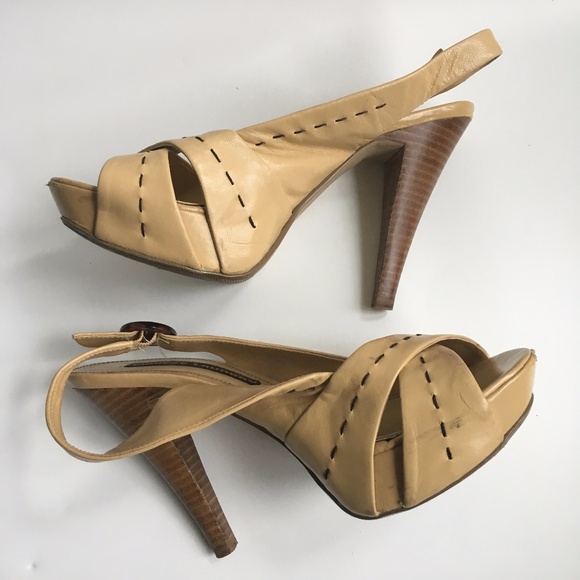 CHINESE LAUNDRY Tan Heels Sandals Size 7.5 - Picture 3 of 8